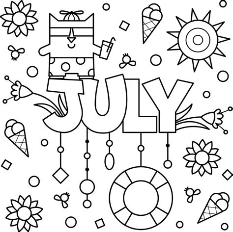Printable July Coloring Pages